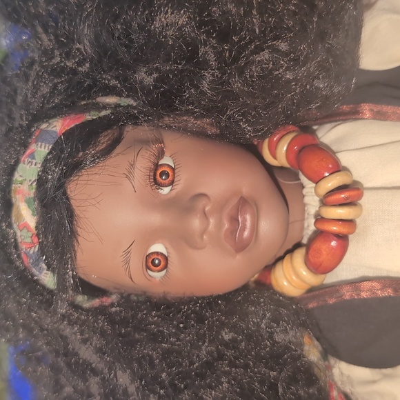 AVAILABLE -RARE Vintage Porcelain Doll Beautiful dark complexion 17" Tall - Picture 2 of 11